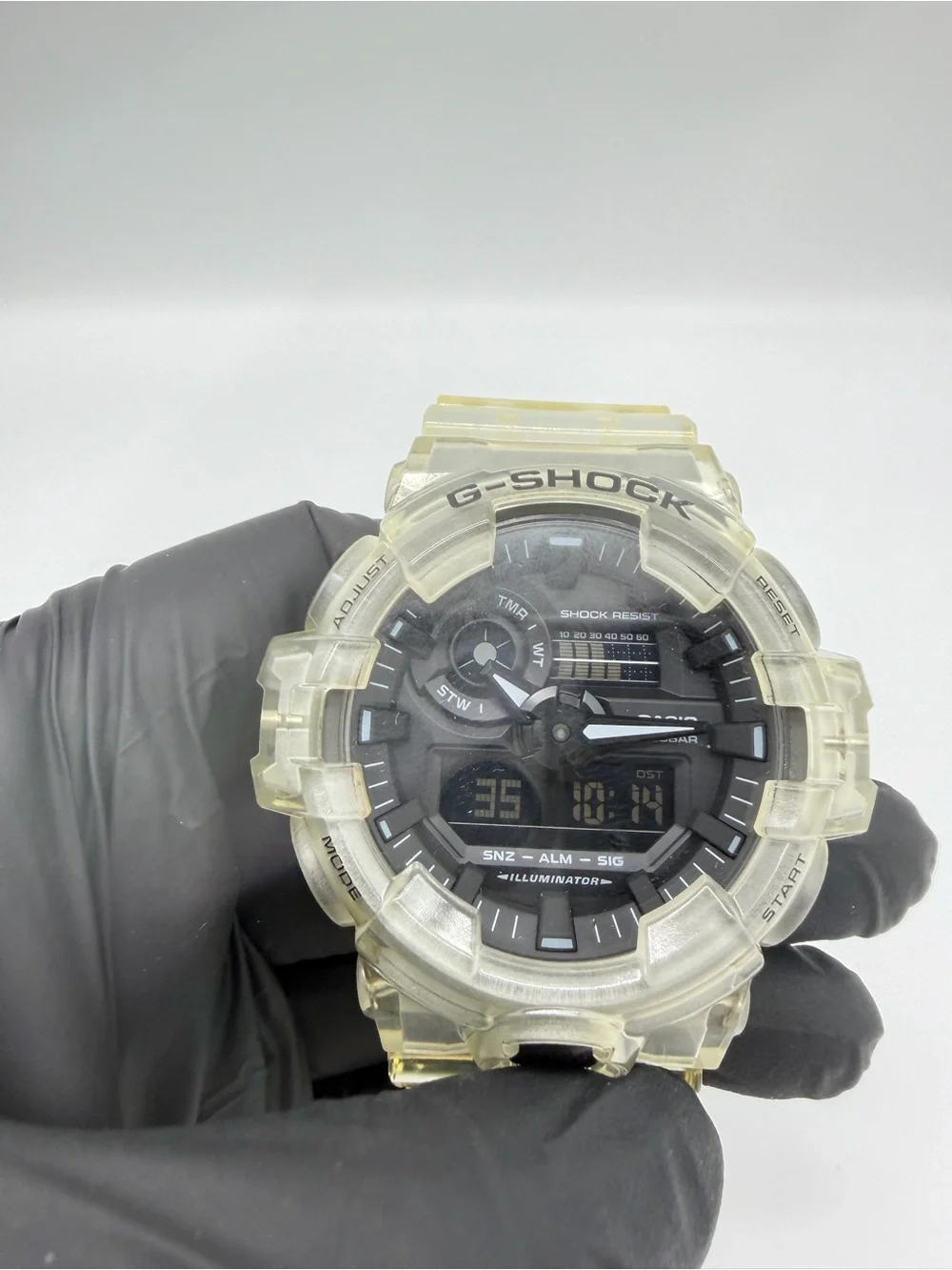 Casio G-Shock GA-700SKE-7A Clear Skeleton Analog Digital Watch 5522
